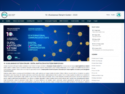 10. Uluslararası İletişim Günleri/Dijital Kapitalizm ve İletişim Sempozyumu için hazırlanan internet sitesi tamamlandı.