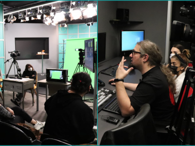 Radyo, Televizyon ve Sinema Bölümü öğrencileri Tricaster masasının kullanımına yönelik eğitim aldılar.