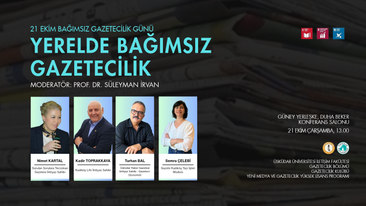 Üsküdar İletişim’de 21 Ekim paneli: Yerelde bağımsız gazetecilik konuşulacak